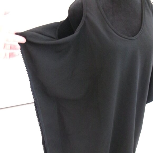 New Cuban Mambo Mini Dress Jet Black Batwing Sleeve Cover-up Beach Dress M / S - Picture 4 of 15